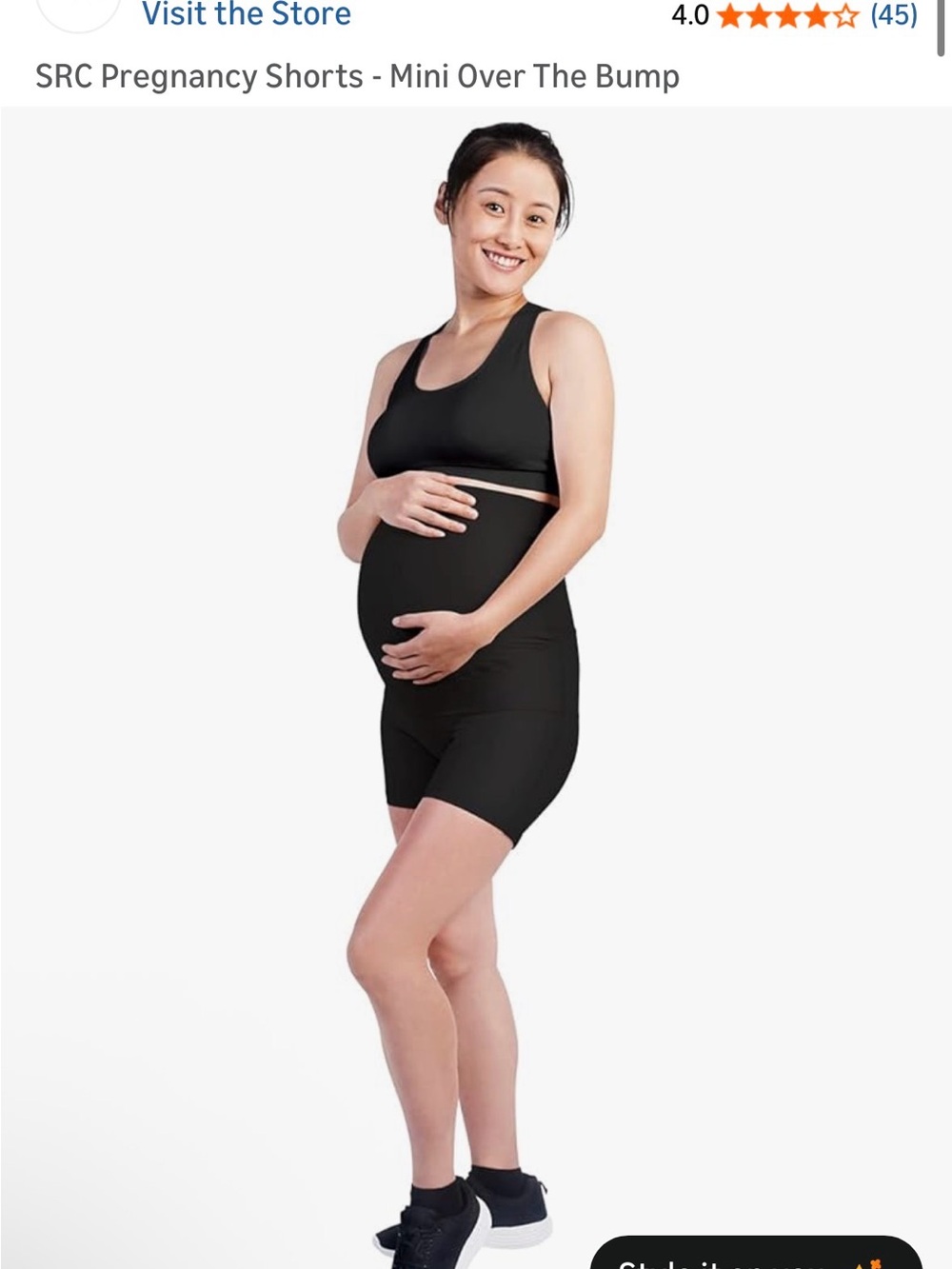 Maternity Over-the-Bump Support Shorts — Black